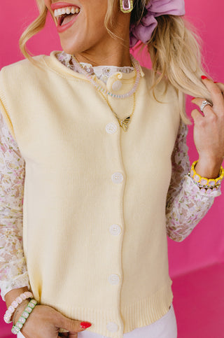 Maya Sleeveless Sweater in Butter