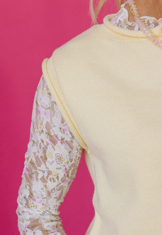 Maya Sleeveless Sweater in Butter