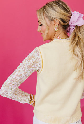 Maya Sleeveless Sweater in Butter