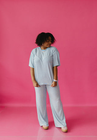 Carter Stripe Lounge Pants in Blue/White - RESTOCK