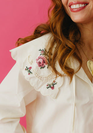 Montgomery Cross Stitch Collar Top