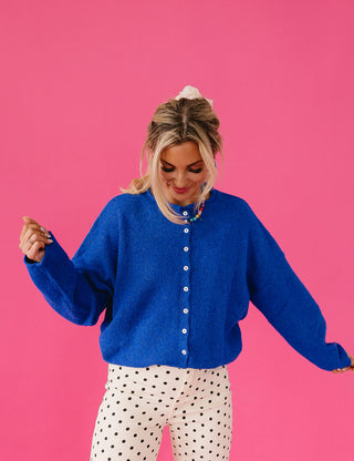 Piper Cardigan in Royal Blue - RESTOCK