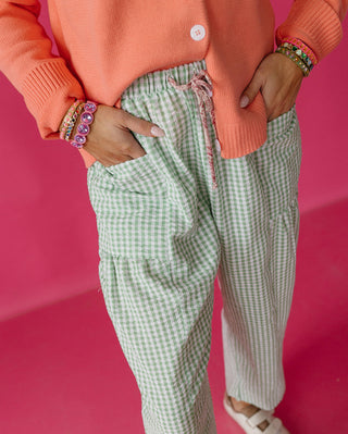 Jenn Gingham Pants in Green
