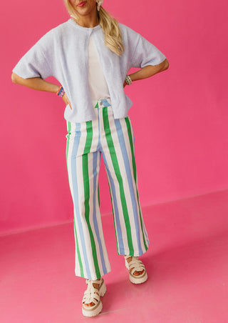 Shelby Stripe Pants in Blue/Green