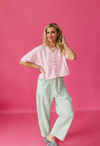 Jenn Gingham Pants in Green