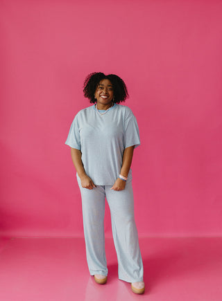 Carter Stripe Lounge Pants in Blue/White - RESTOCK