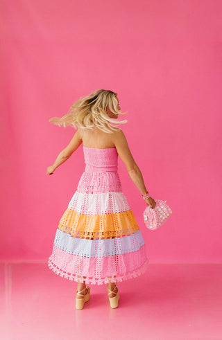 Kara Eyelet Lace Midi Dress