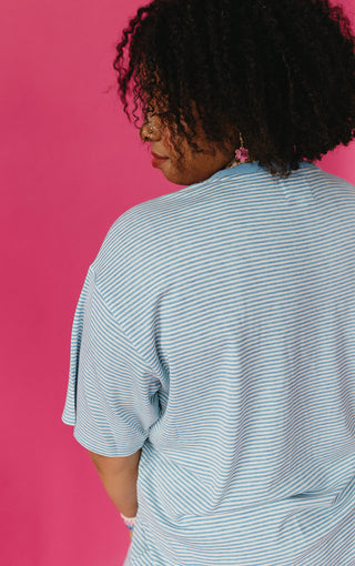 Carter Stripe Short Sleeve Top in Blue/White - RESTOCK