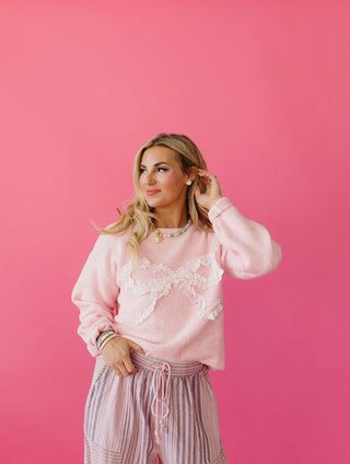Avery Plaid Bow Sweater