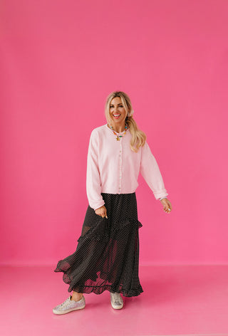 Piper Cardigan - Baby Pink Mix Match Buttons *LIMITED EDITION*