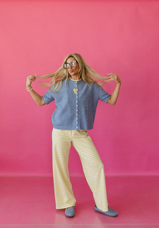 Rowan Cardigan In Dusty Blue