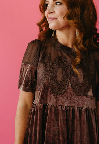 Daphne Velvet Babydoll Dress
