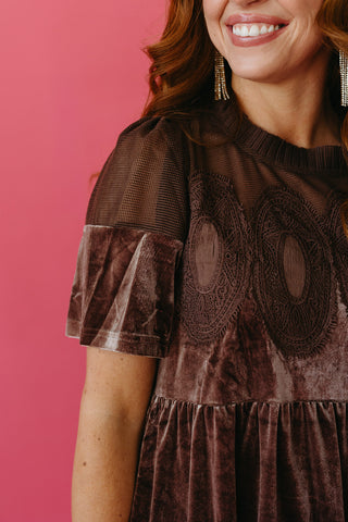 Daphne Velvet Babydoll Dress