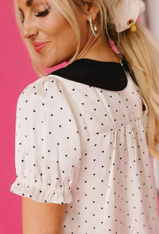 Charlize Polka Dot Peter Pan Collar Blouse
