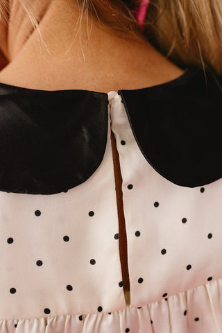 Charlize Polka Dot Peter Pan Collar Blouse