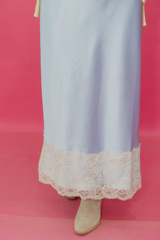 Lucy Satin Lace Midi Skirt