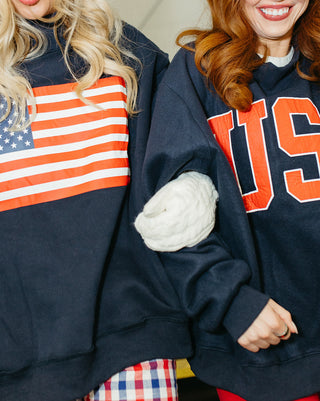 American Flag/USA Reversible Mock Neck Sweatshirt