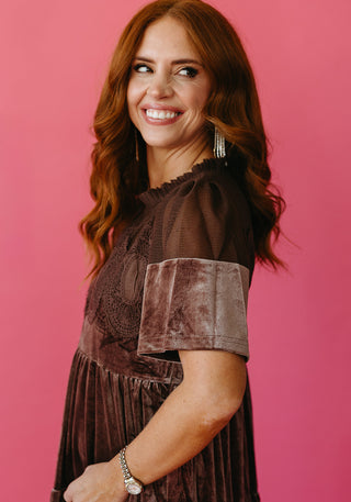 Daphne Velvet Babydoll Dress