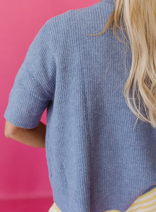 Rowan Cardigan In Dusty Blue