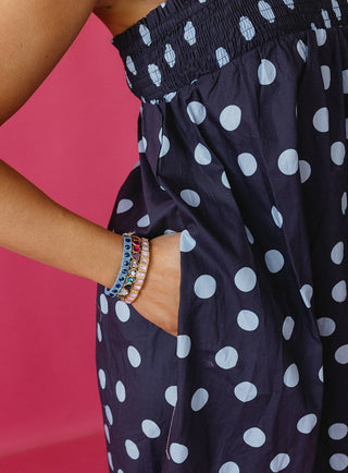 Reese Polka Dot Maxi Dress in Midnight