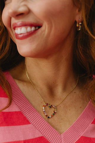 Sparkle Heart Necklace - Colorful