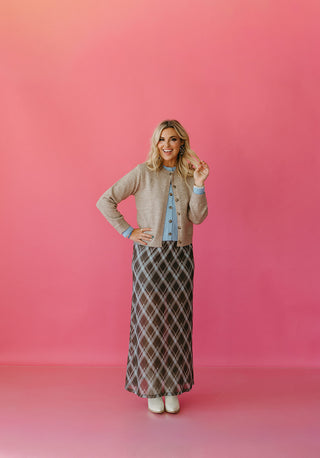 Karrington Argyle Mesh Maxi Skirt