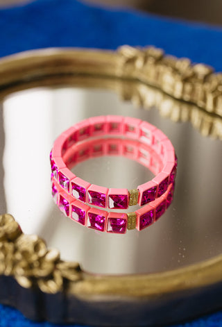 Libby Square Pink/Pink Bracelet - RESTOCK