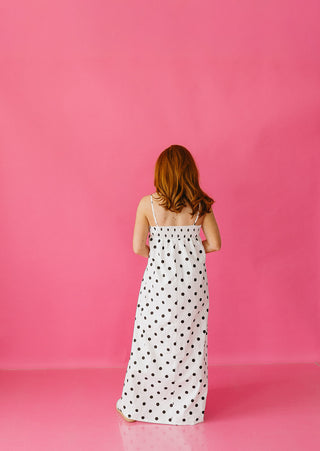Reese Polka Dot Maxi Dress in White