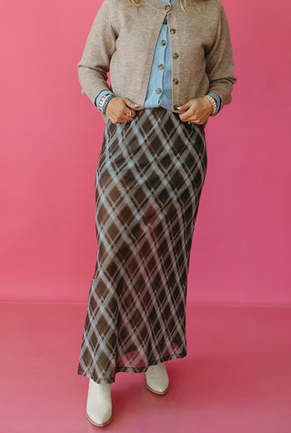 Karrington Argyle Mesh Maxi Skirt