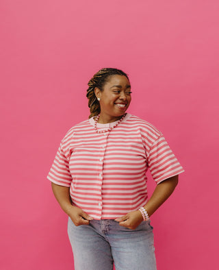 Isla Button-Up Knit Top