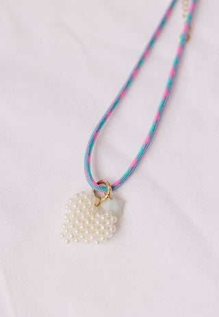 Blakely Pink/Teal Cord Necklace