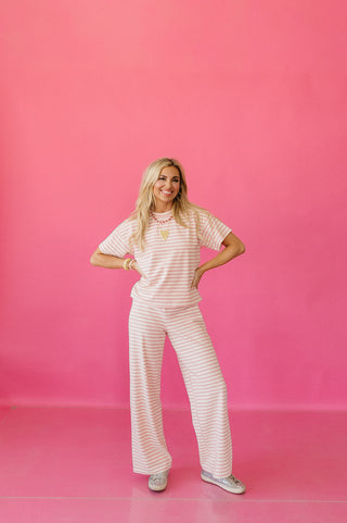 Ramsey Stripe Lounge Pants in Pink