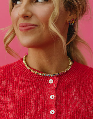 Amore Rainbow Hearts Choker Necklace