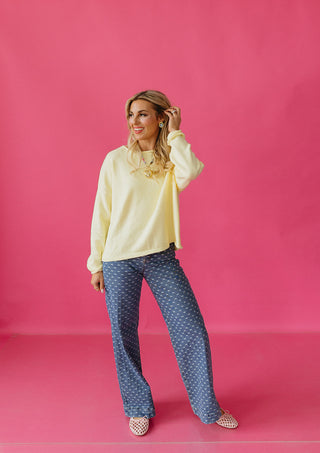Cassie Boat Neck Sweater in Lemon
