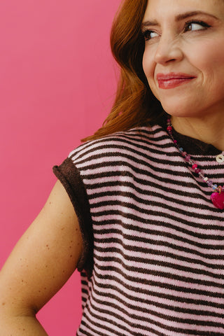 Sleeveless Piper Cardigan in Dark Wine