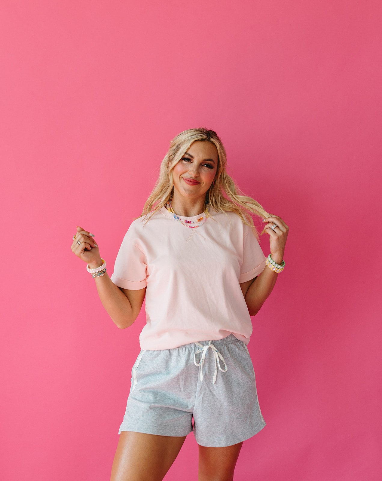 Hannah Floral Stripe Lounge Shorts