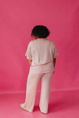 Carter Stripe Short Sleeve Top in Pink/White