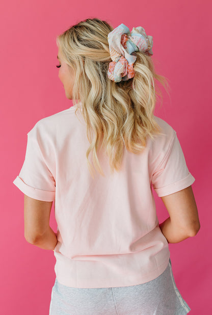 Galina Boxy Fit Tee in Ballet Pink
