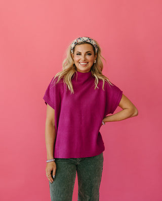Lowen Short Sleeve Sweater in Orchid
