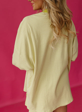 Mika Striped Tunic Top in Lime Green