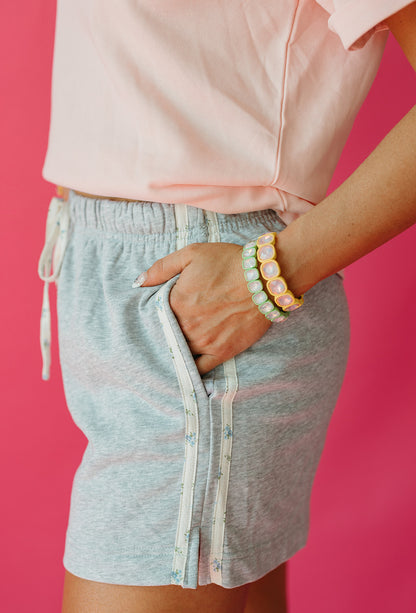 Hannah Floral Stripe Lounge Shorts