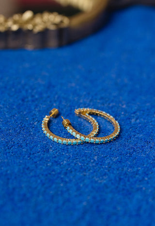 Brinn Turquoise Hoops Large