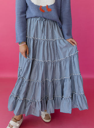 Sutton Polka Dot Tiered Skirt