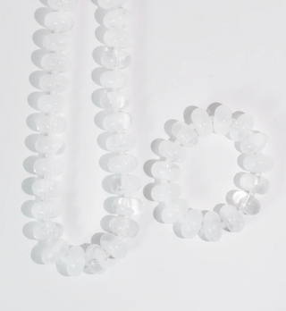 Sugar Beads Necklace/Bracelet Set - White