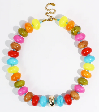 Sugar Beads Necklace in Multi Red