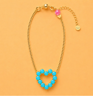 Katie Heart Necklace in Turquoise