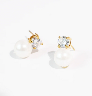 Pearl Dot Crystal Stud