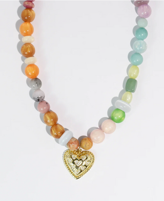 Rainbow Gem Heart Necklace