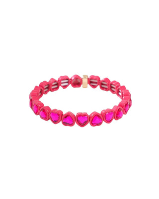 Hot Pink Heart Gemstone Bracelet