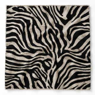 Zebra Oversized Square Scarf in Ivory